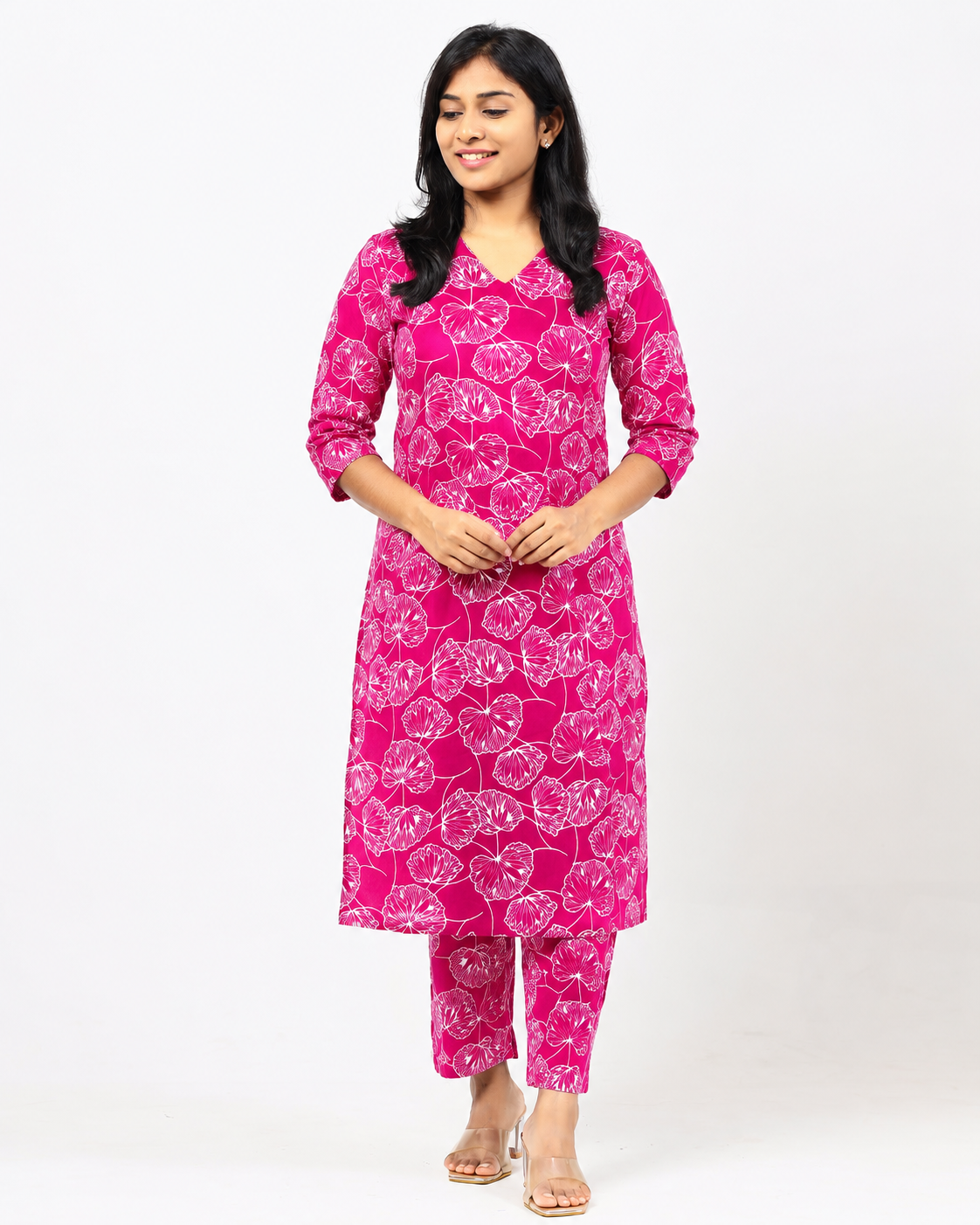 Magenta Pink Cotton Co-ord Set