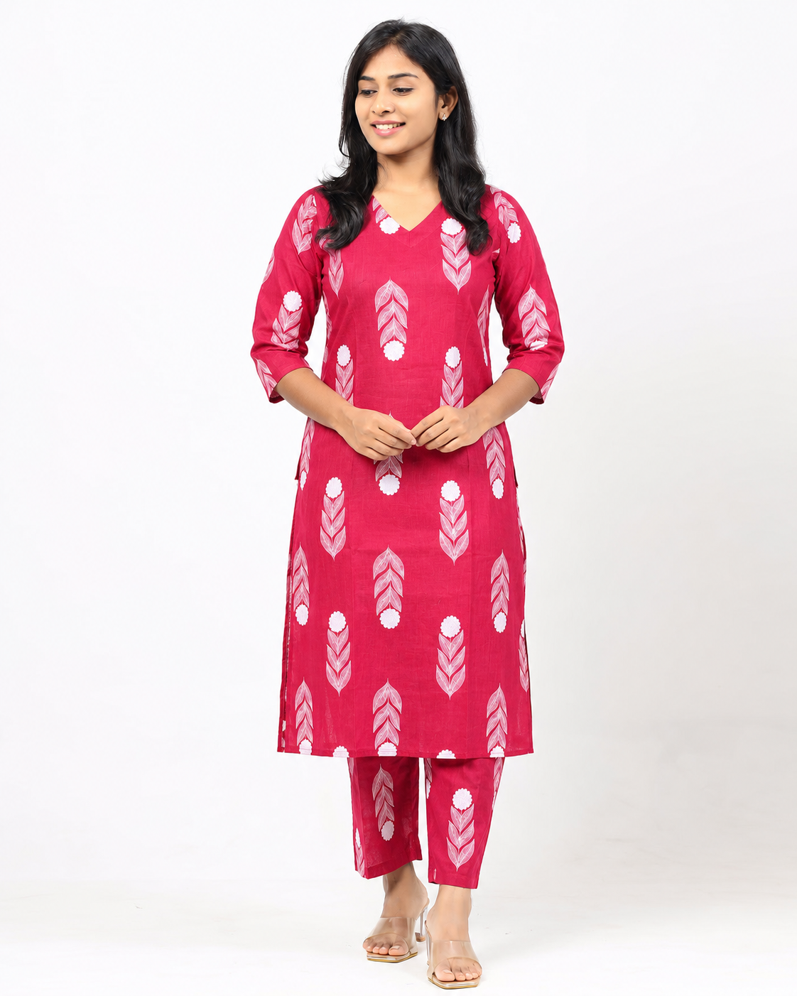 Red Cotton Co-ord Set
