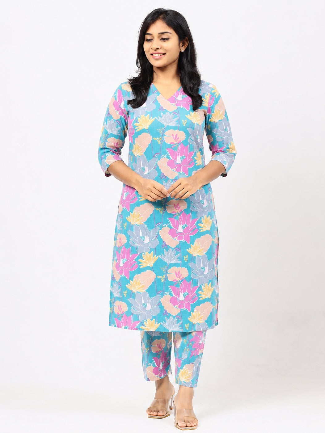 Sky Blue Cotton Co-ord Set