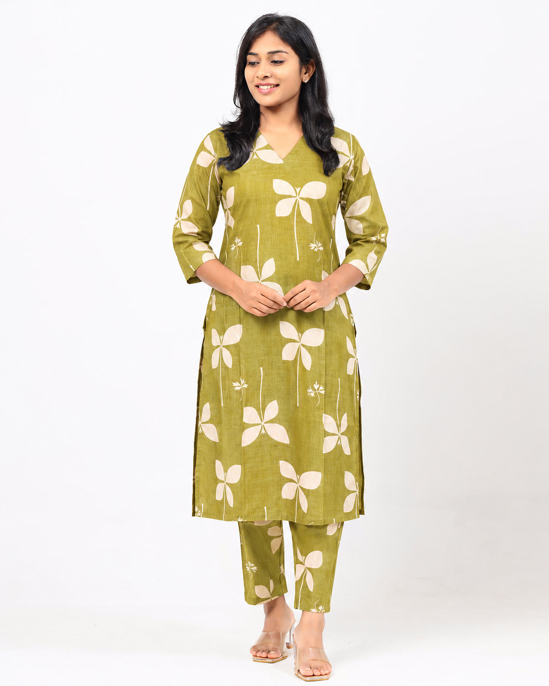 Mehandi Green Cotton Co-ord Set