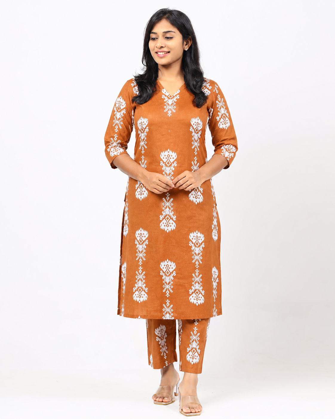Brown Cotton Co-ord Set