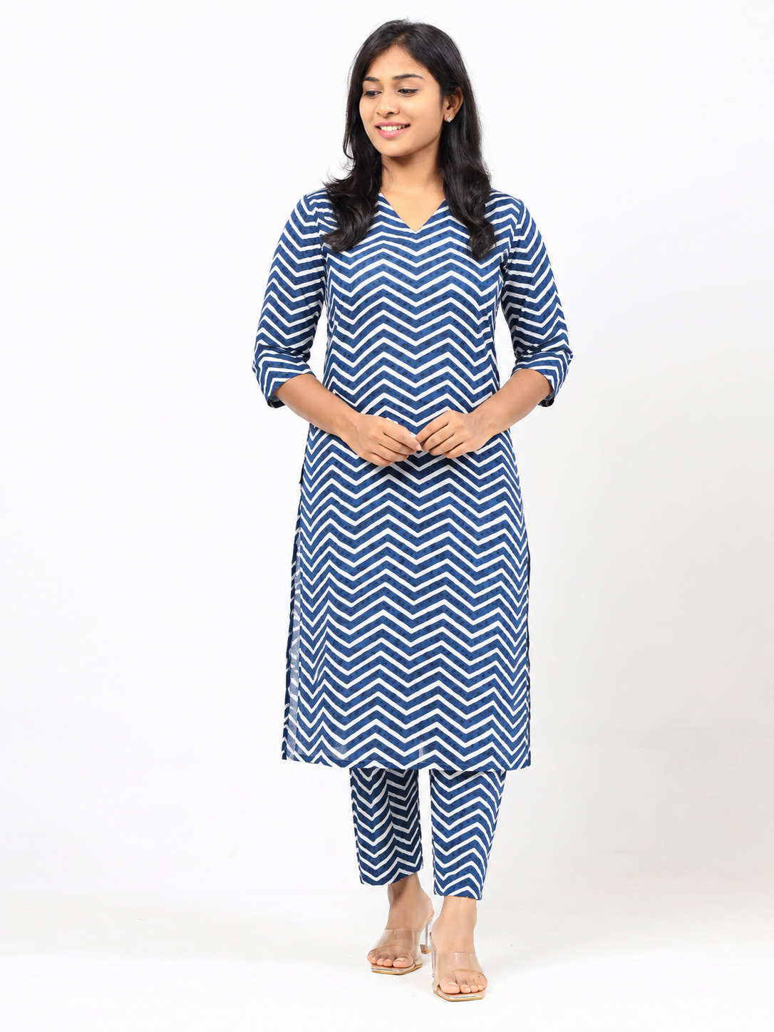 Navy Blue Cotton Co-ord Set