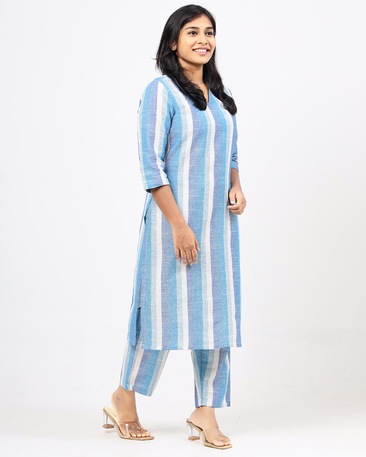 Winter Blues Handloom Cotton Co-ord Set