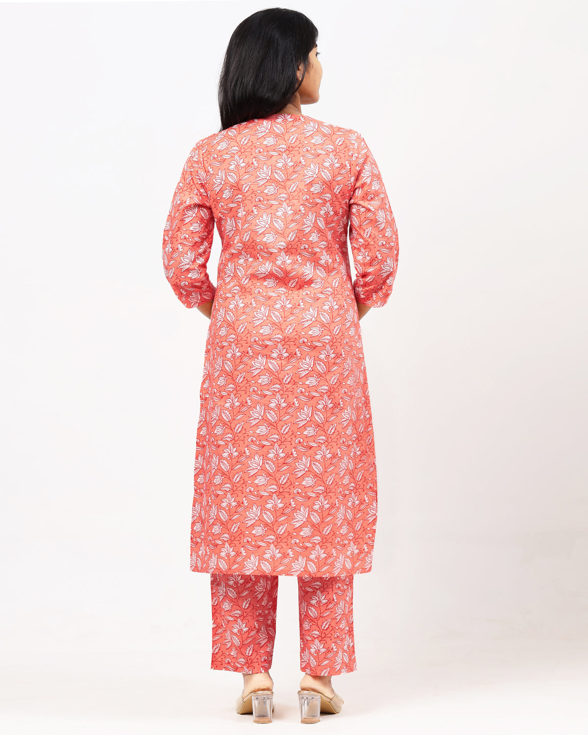 Cantaloupe Orange Jaipur Cotton Co-ord Set