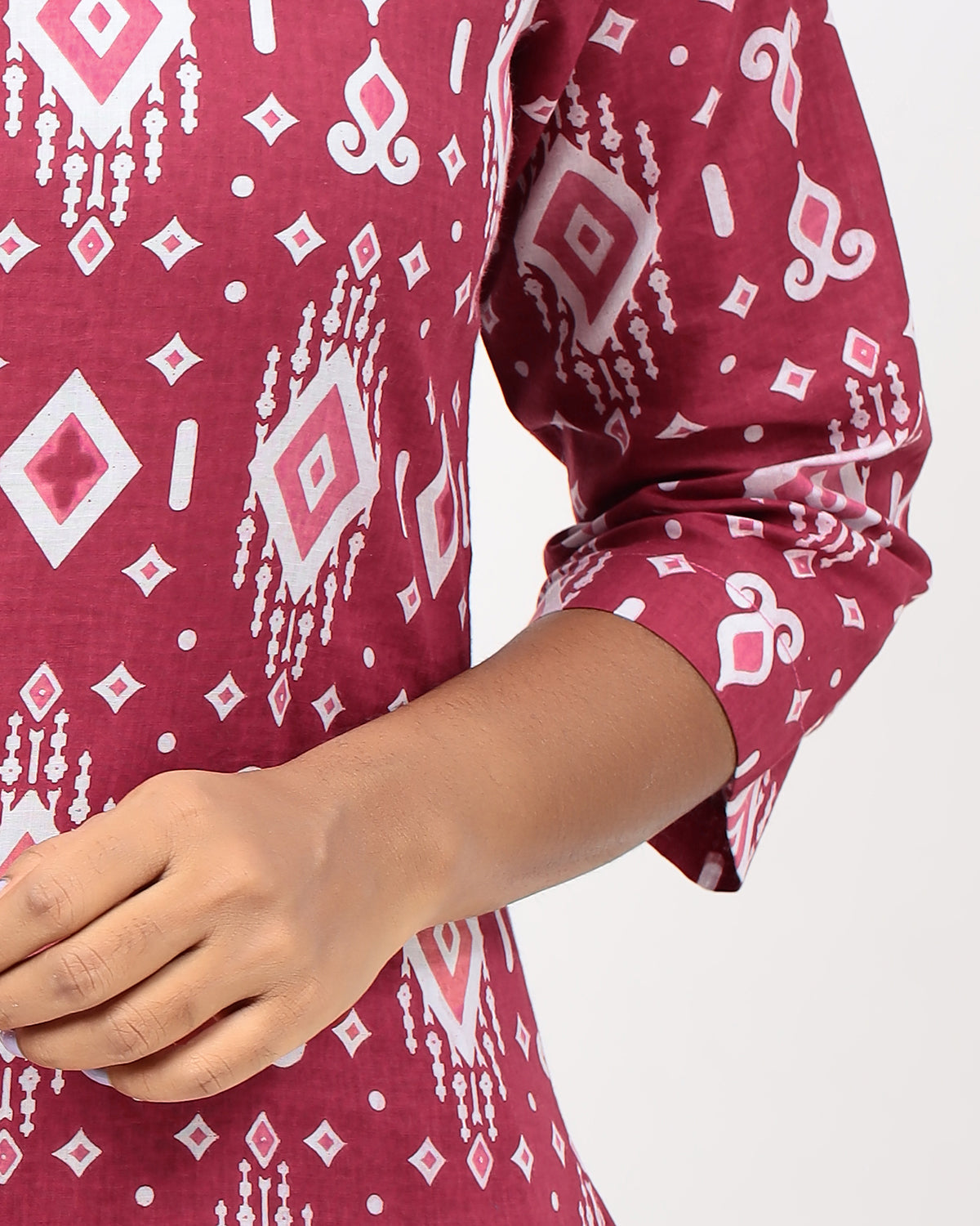 Berry Red Ikkat Jaipur Cotton Co-ord Sets