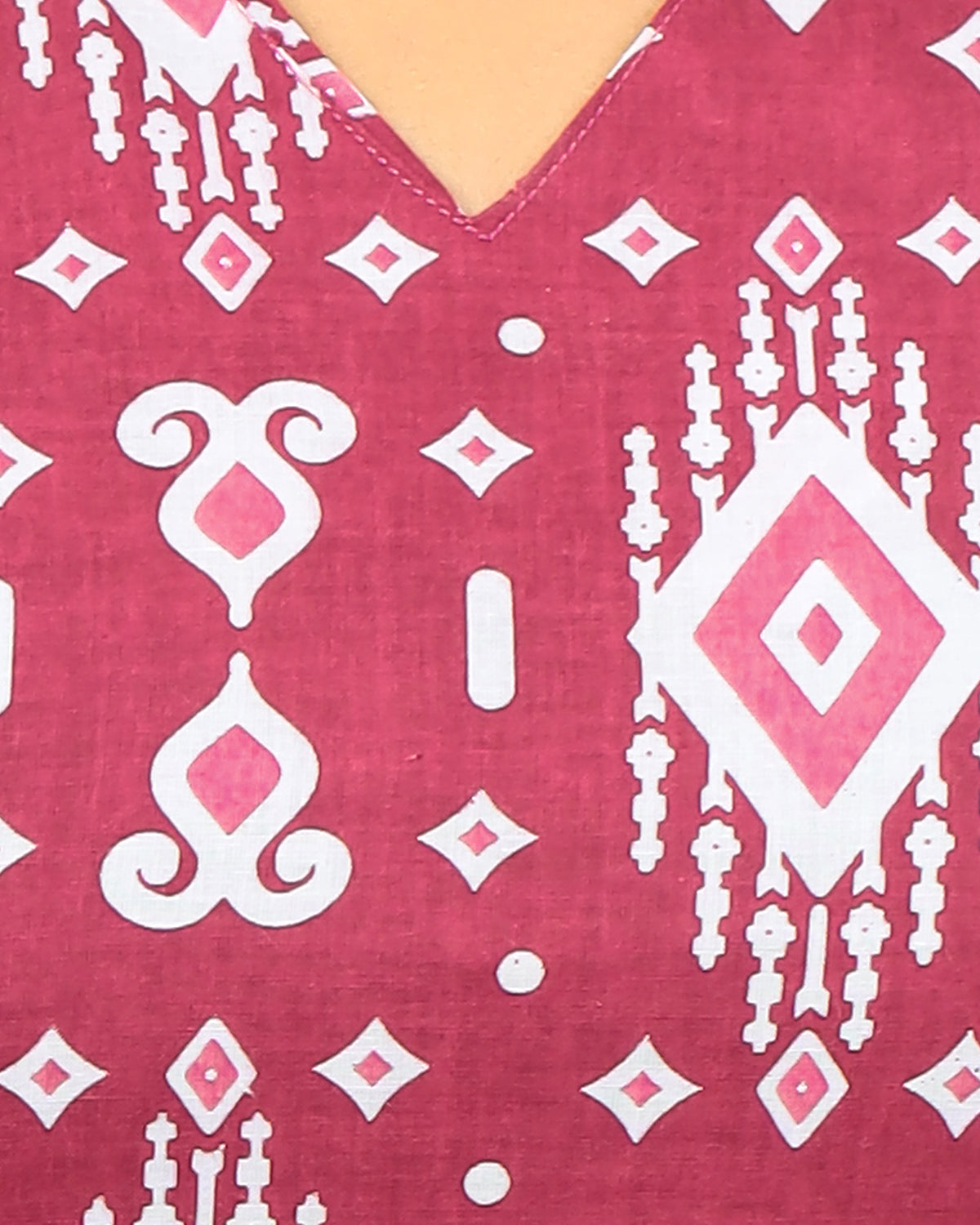 Berry Red Ikkat Jaipur Cotton Co-ord Sets