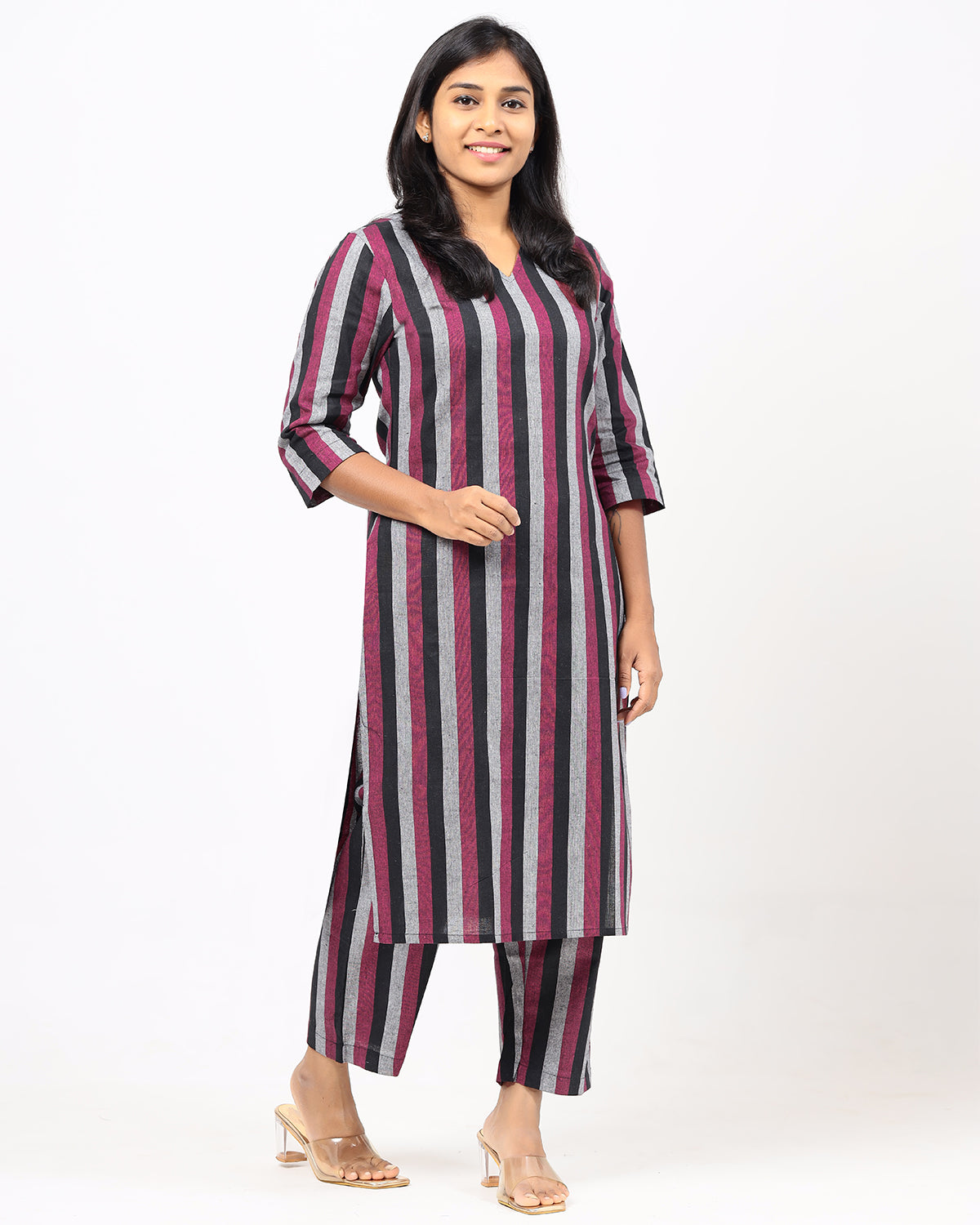 Bossy Magenta Handloom Cotton Co-ords