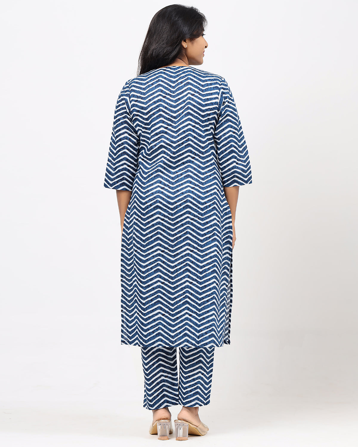 English Blue Leheriya Jaipur Cotton Co-ord Set