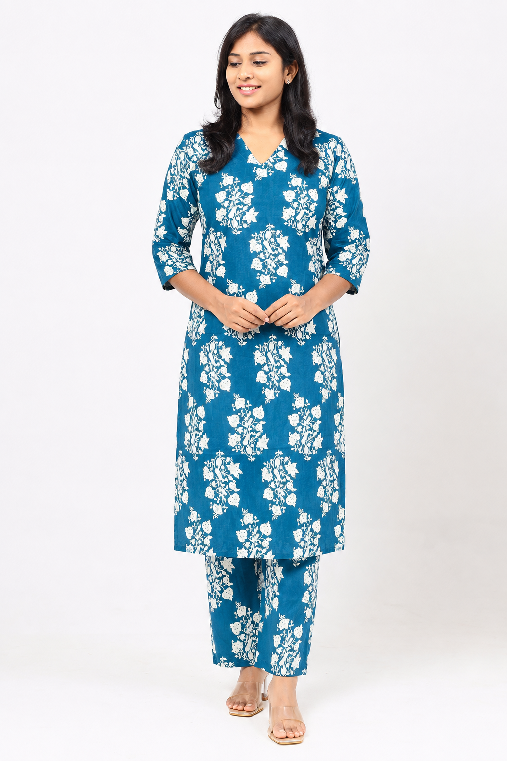 Teal Blue Cotton Co-ord Set