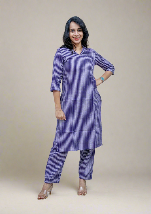 Amethyst Violet Handloom Cotton Co-ord Sets