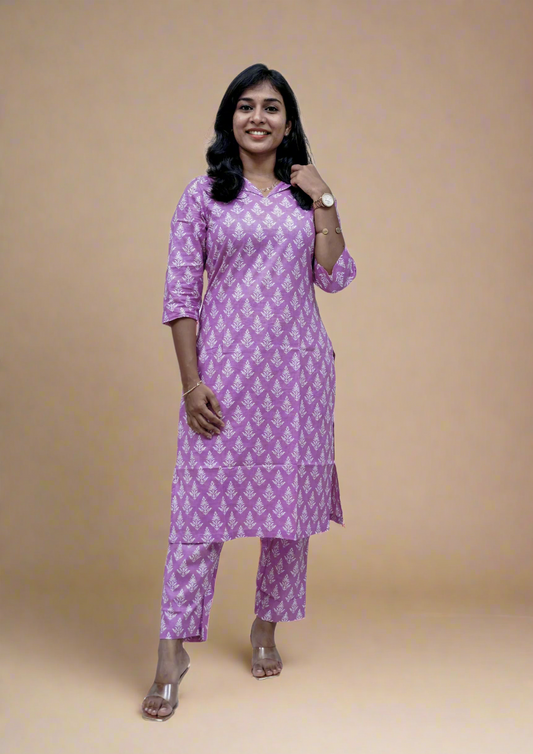 Orchid Lavender Jaipur Cotton Co-ord Sets