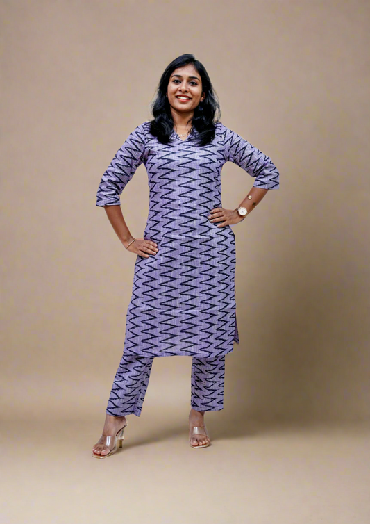 Iris Purple Handloom Cotton Co-ord Sets
