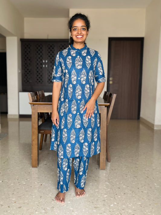 Blue Cotton Co-ord Sets