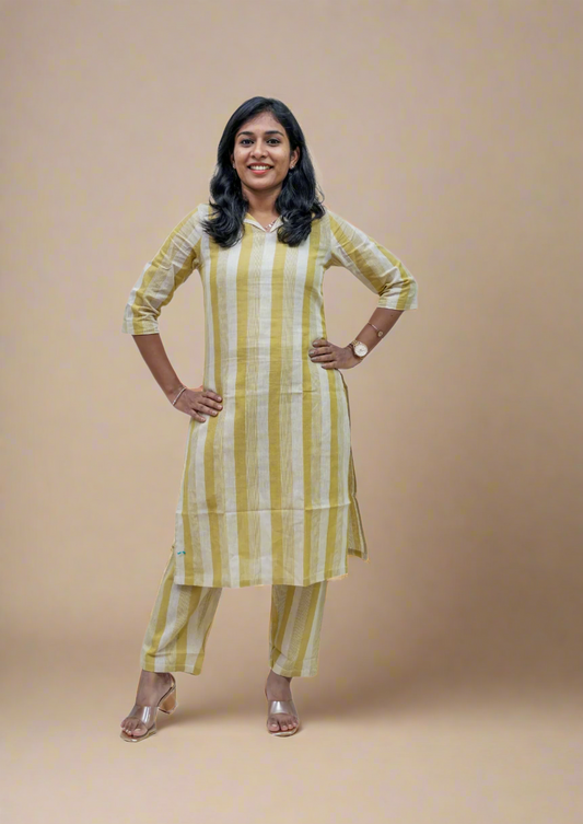 Biscotti Sandal Handloom Cotton Co-ord Sets