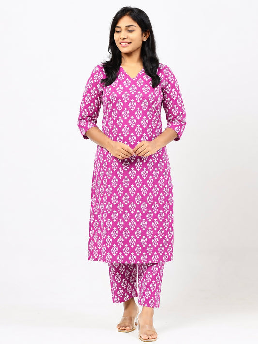 Pink Cotton Co-ord Set