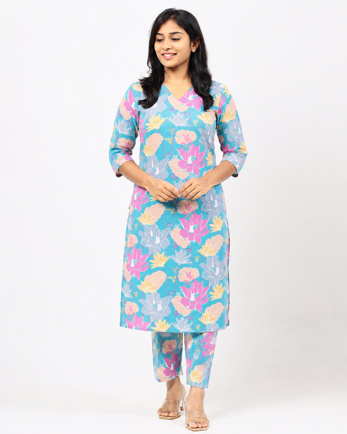 Sky Blue Cotton Co-ord Set