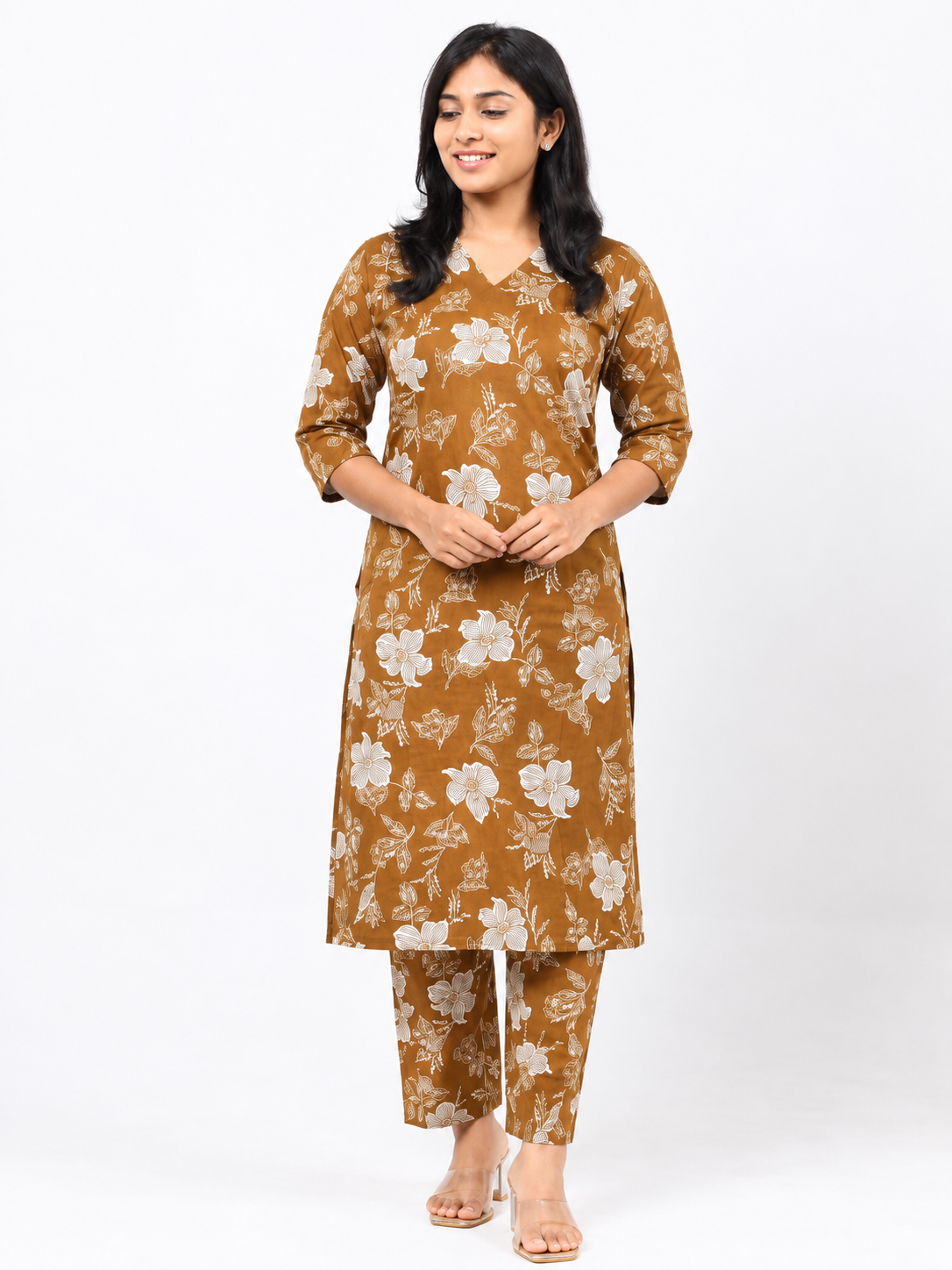 Brown Cotton Co-ord Set