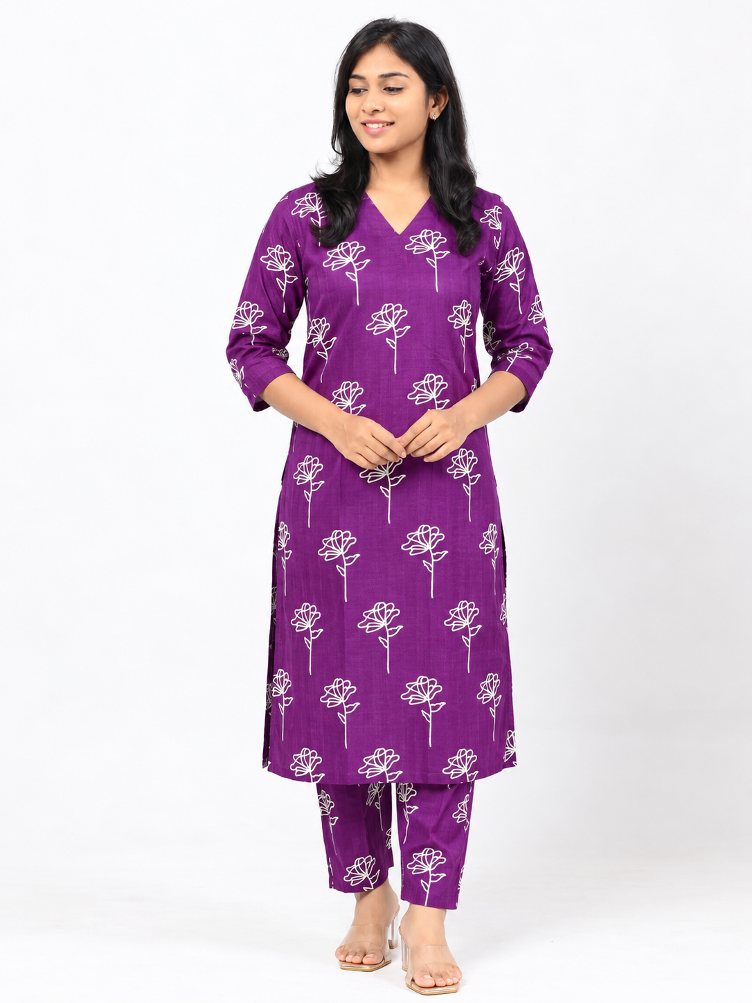 Violet Cotton Co-ord Set