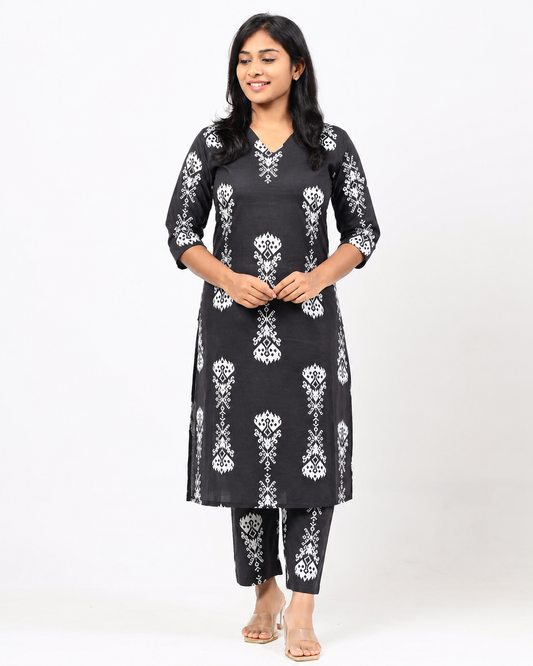 Black Cotton Co-ord Set