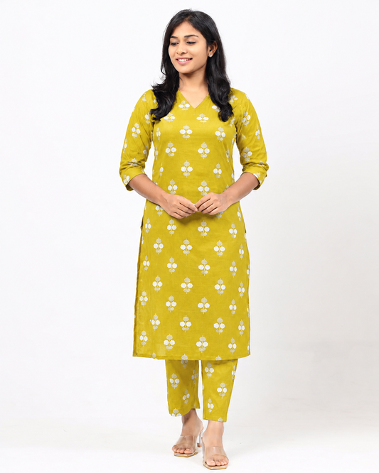 Green Cotton Co-ord Set