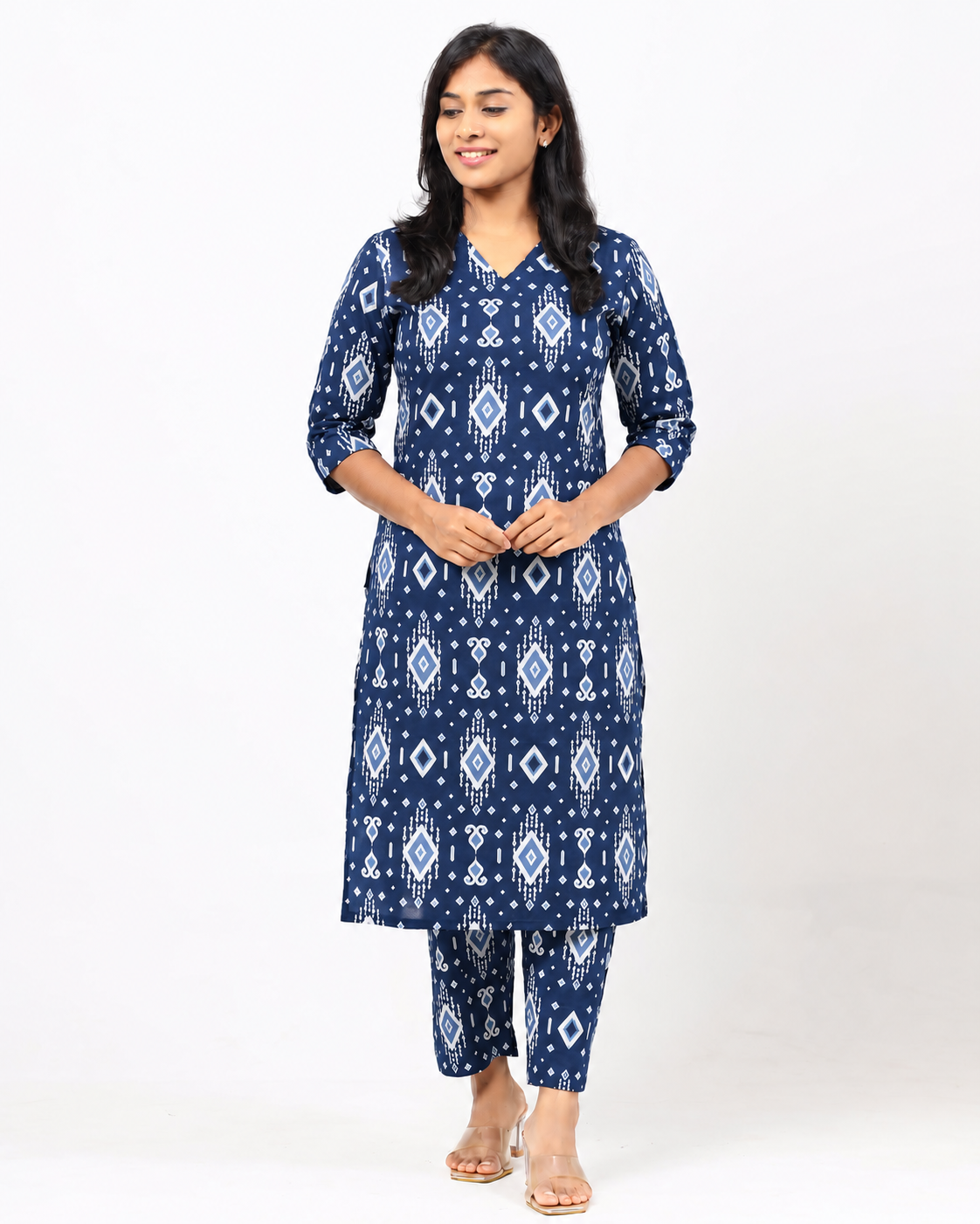 Navy Blue Cotton Co-ord Set