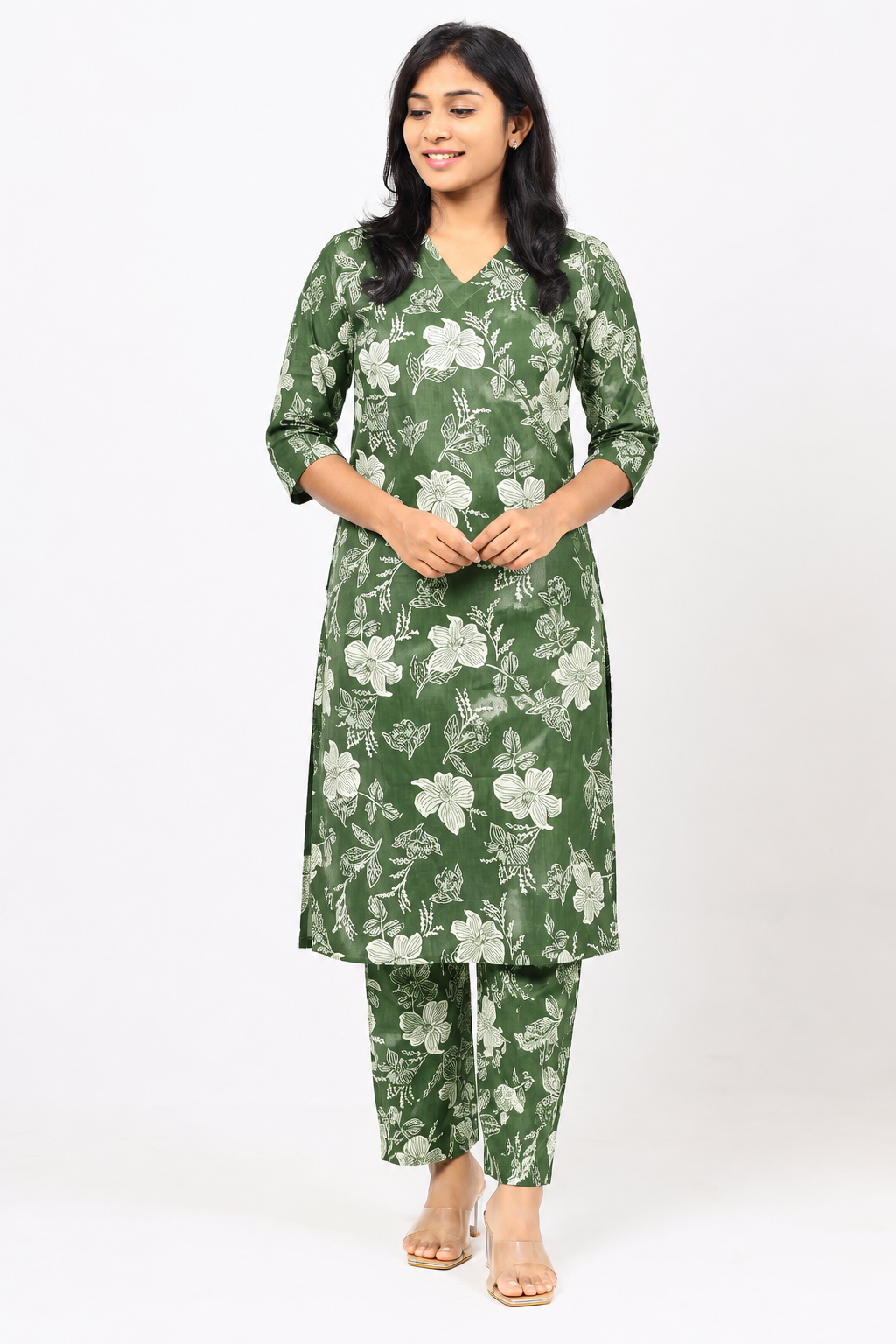 Dark Green Cotton Co-ord Set
