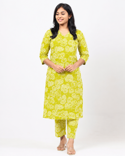 Lime Green Cotton Co-ord Set
