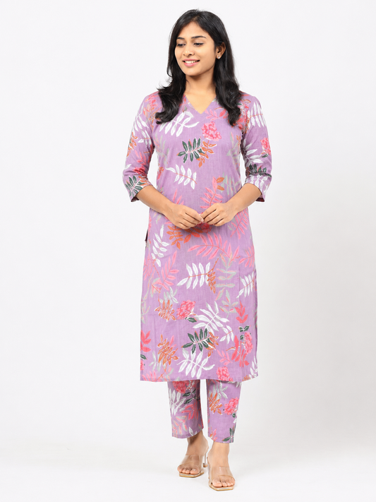Damask Pink Cotton Co-ord Set