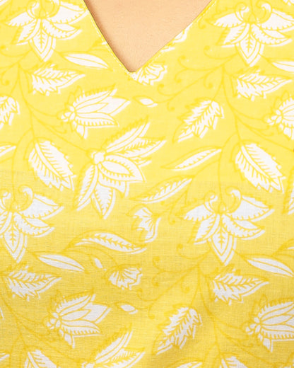 Illuminating Yellow Jaipur Cotton Co-ord Set