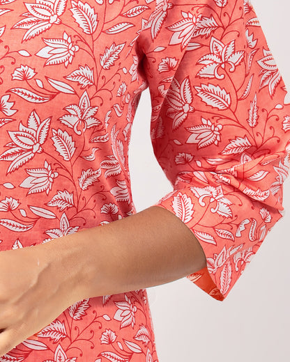 Cantaloupe Orange Jaipur Cotton Co-ord Set