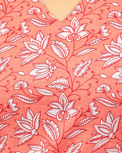 Cantaloupe Orange Jaipur Cotton Co-ord Set