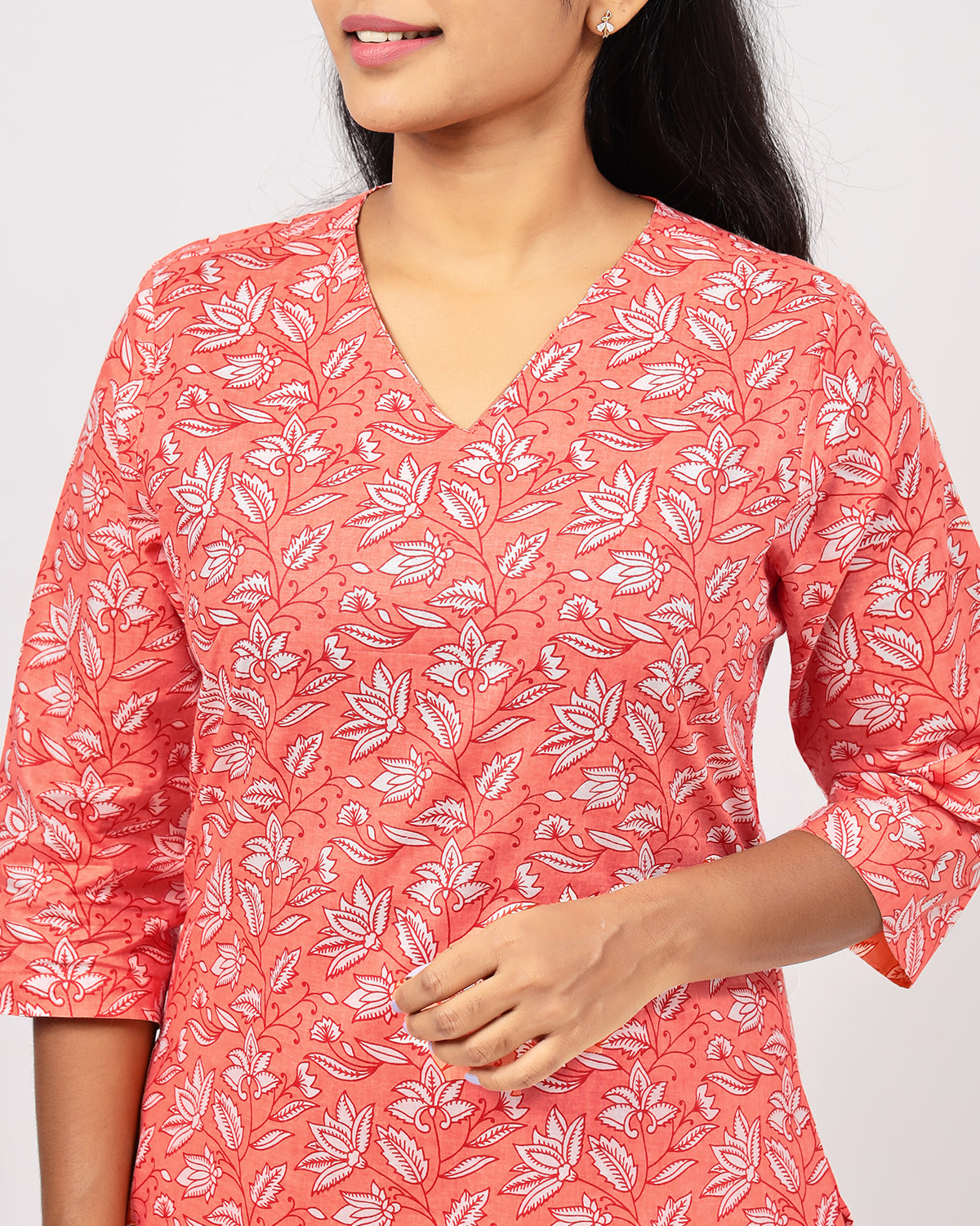 Cantaloupe Orange Jaipur Cotton Co-ord Set