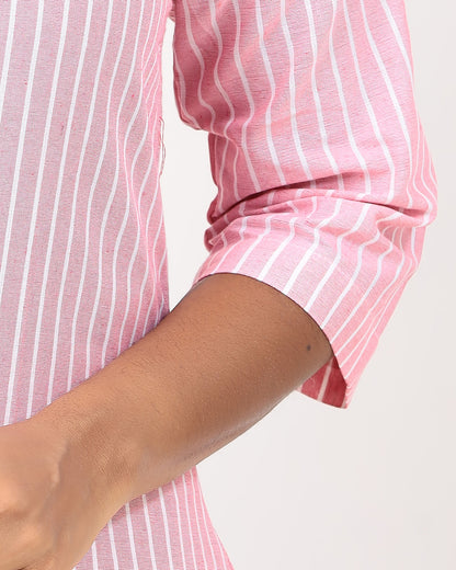 Blush Pink Handloom Cotton Co-ord Set