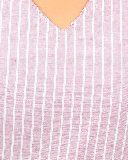 Blush Pink Handloom Cotton Co-ord Set