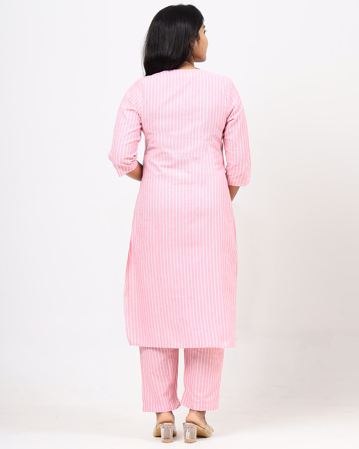 Blush Pink Handloom Cotton Co-ord Set