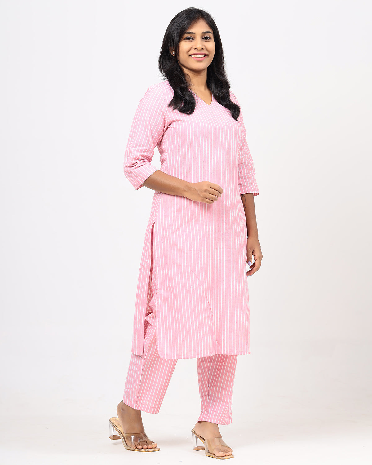 Blush Pink Handloom Cotton Co-ord Set