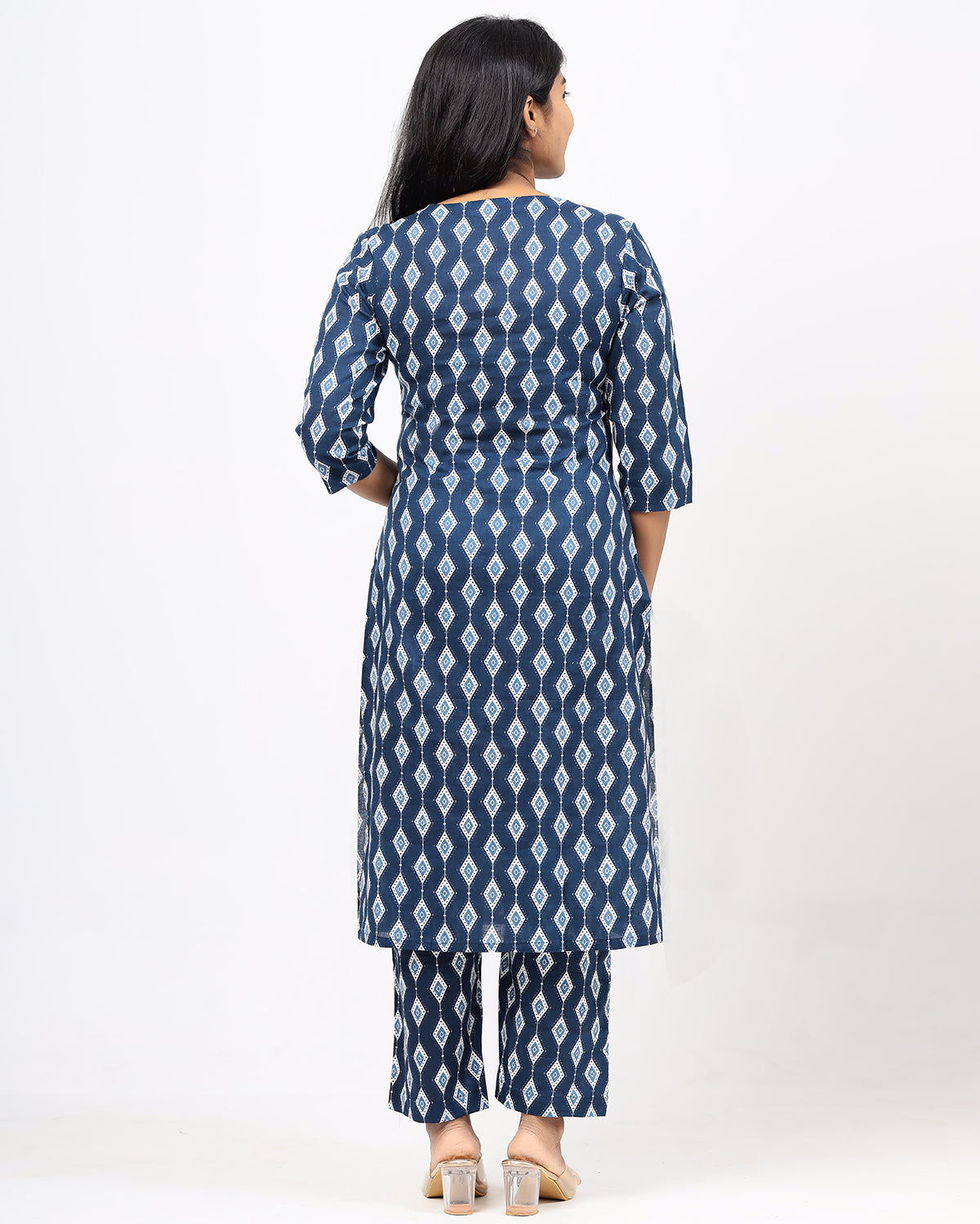 Space Blue Diamond Jaipur Cotton Co-ord Sets