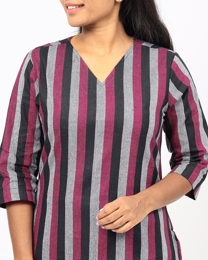 Bossy Magenta Handloom Cotton Co-ords