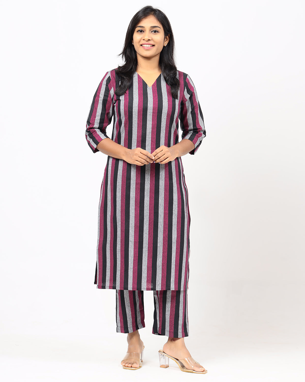 Bossy Magenta Handloom Cotton Co-ords