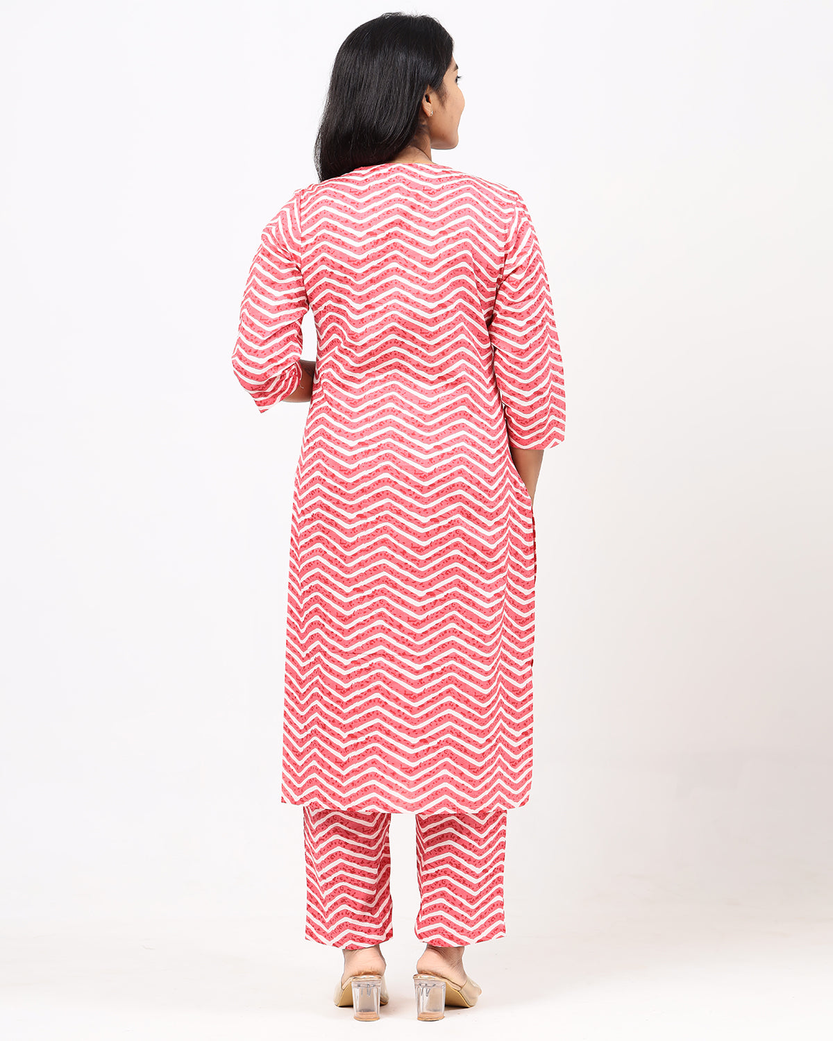 Ruby Red Leheriya Jaipur Cotton Co-ord Set