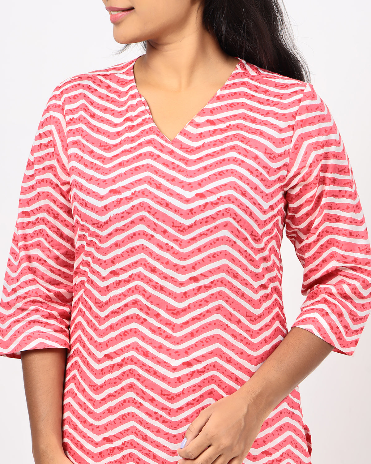Ruby Red Leheriya Jaipur Cotton Co-ord Set